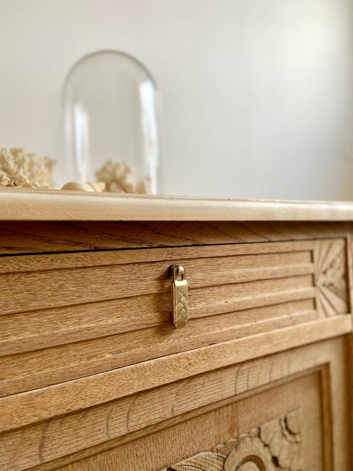 Grand buffet Art Déco en chêne massif - Enfilade vintage