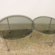 Two-tier swivel coffee table in chromed steel and crystal, 1970s