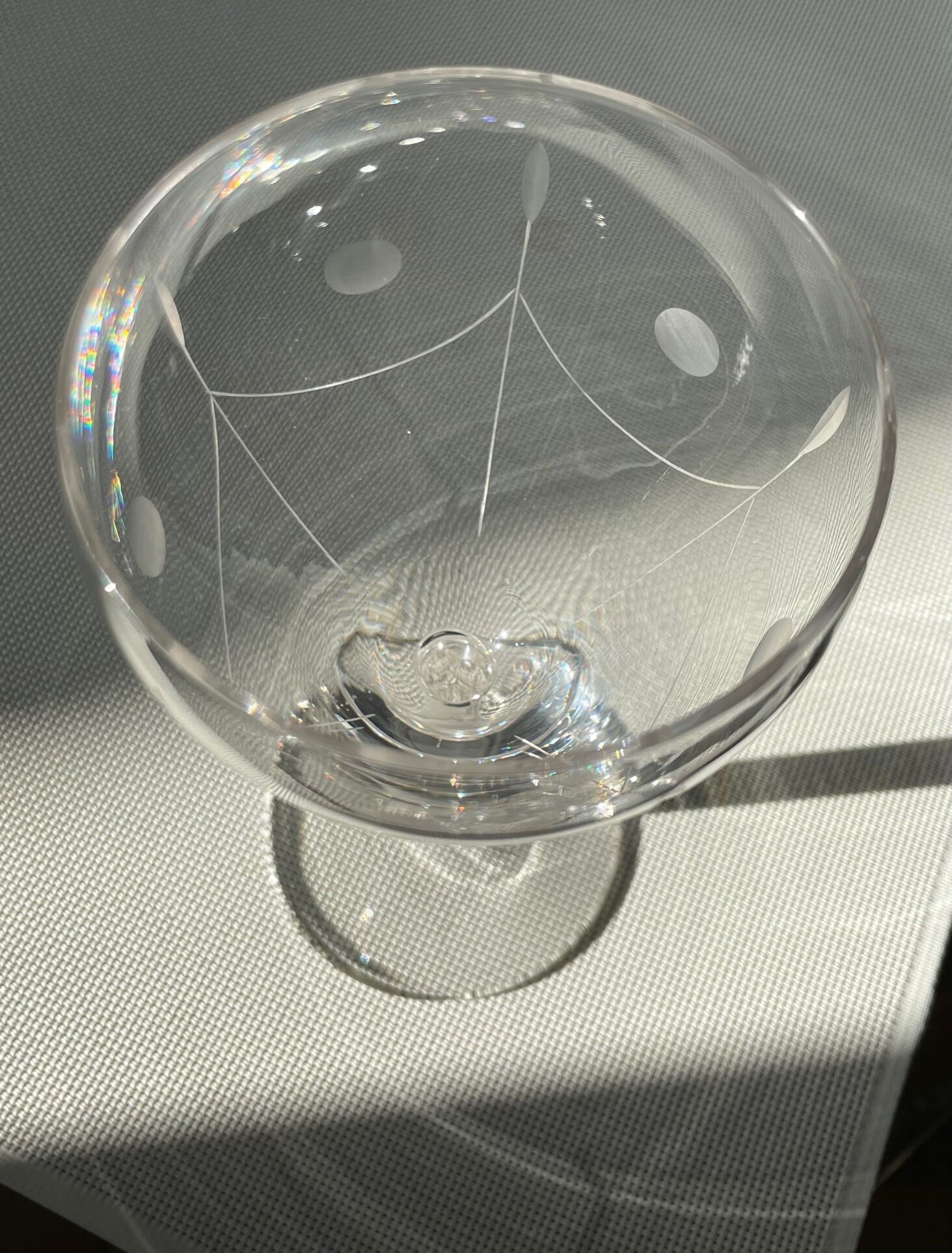 Crystal Art Deco wine glasses