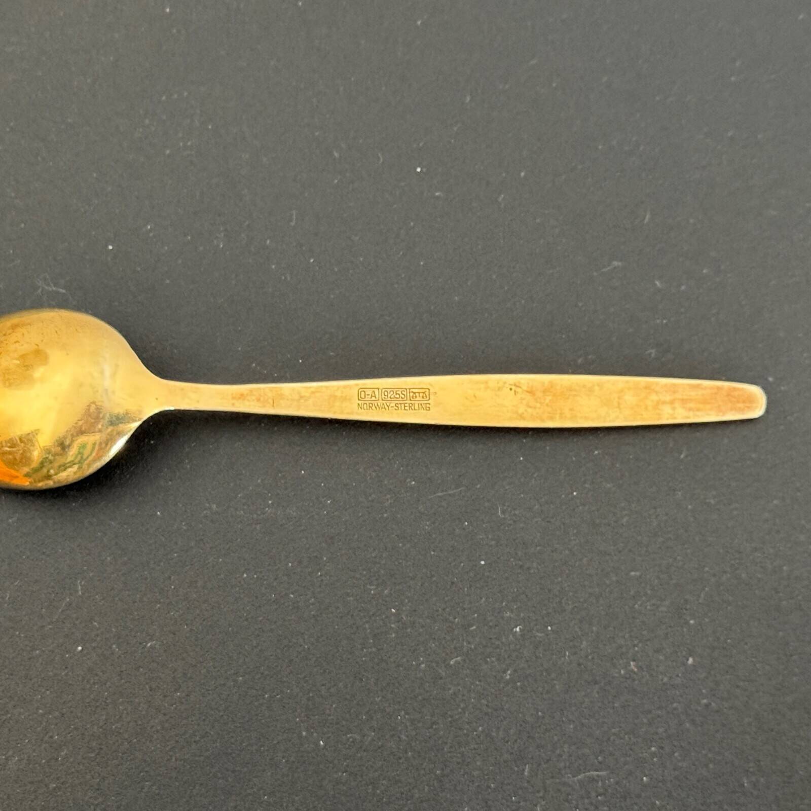 10 silver and vermeil enamel spoons Norway-Sterling 20th century
