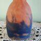 Tulip for chandelier or lamp - Orange blue purple marbled glass - Art Deco