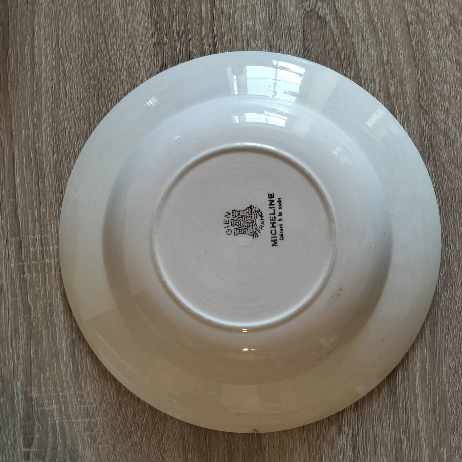 5 antique Gien Micheline soup plates