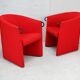 Paire de fauteuils Arflex rouges. Italie, circa 1980