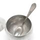 Mid-century modern sugar bowl, silver-plated brass, Poland, 1960s