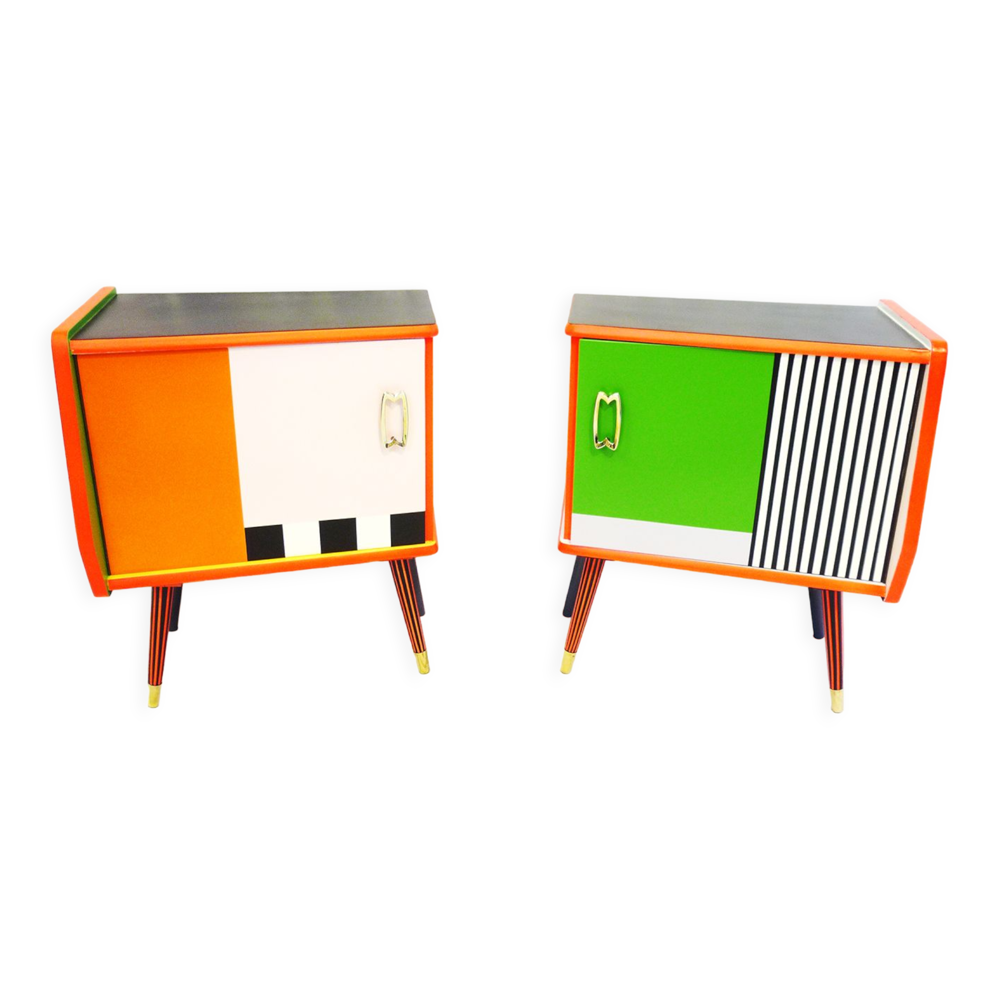 Pair of colorful bedside tables