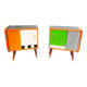 Pair of colorful bedside tables