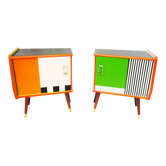 Pair of colorful bedside tables