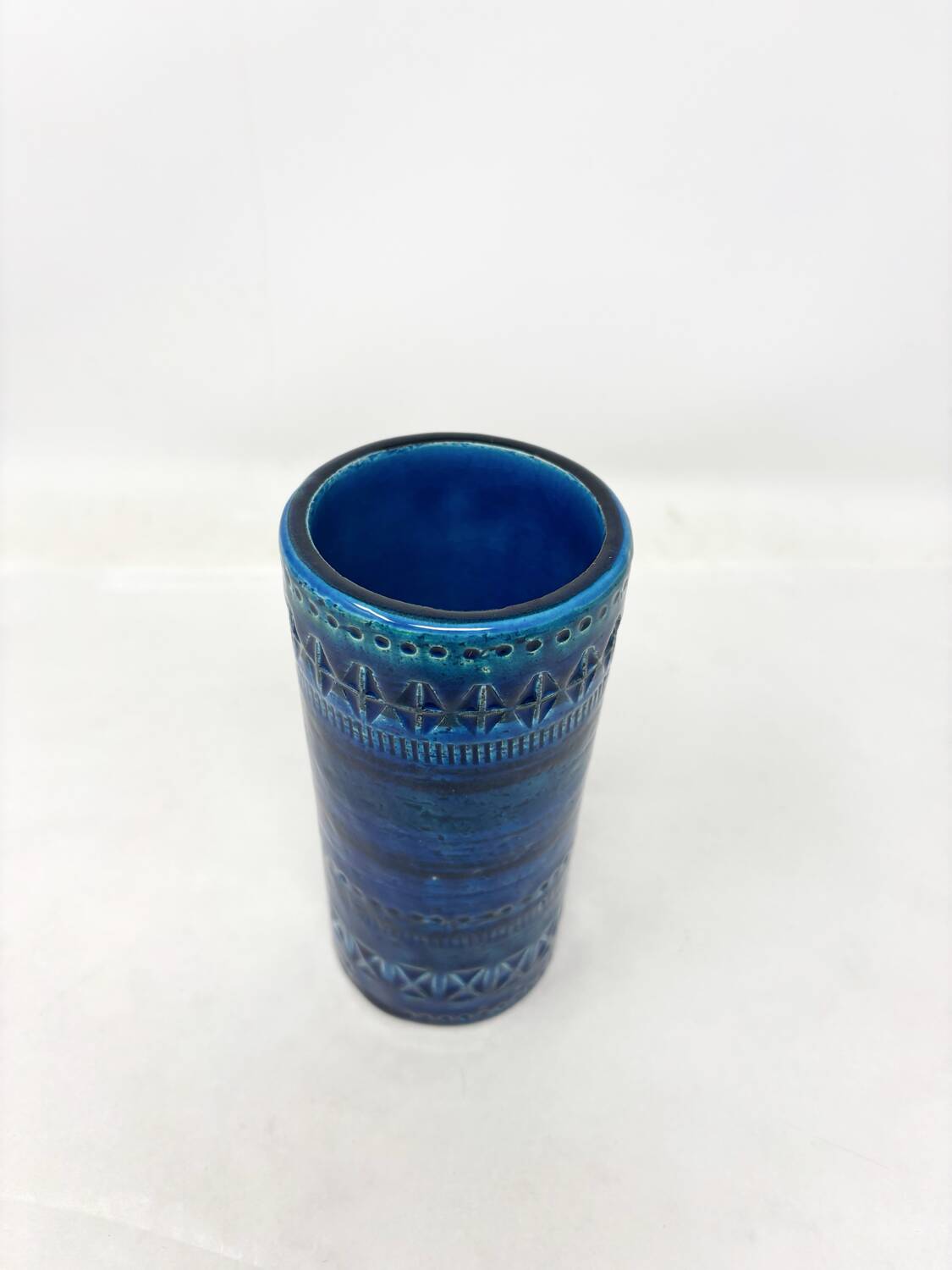 Bitossi blue ceramic vase