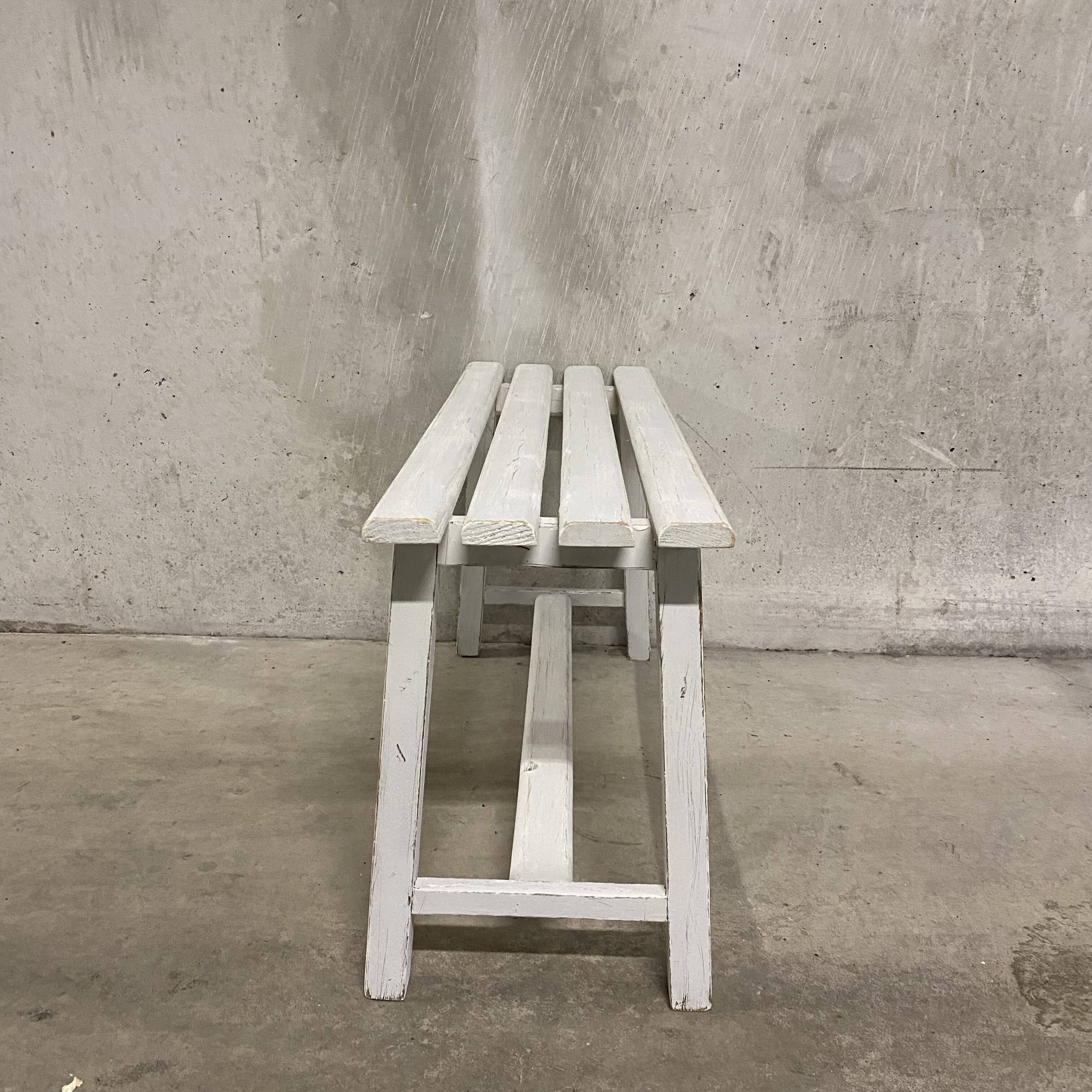 Weathered wooden bench