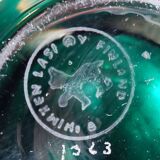 Vase de Kolben vert par Tamara Aladin Riihimaki pour Riihimaen Lasi Oy, Finlande