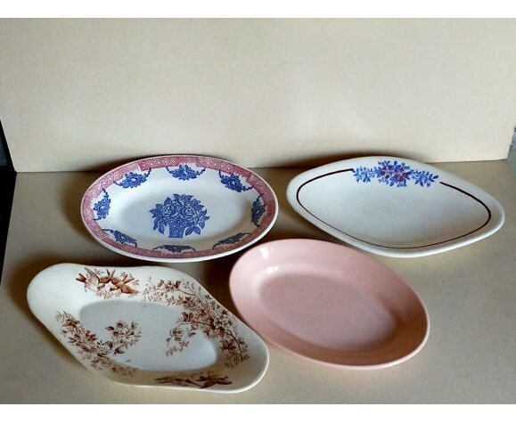 Set of four raviers in old French earthenware