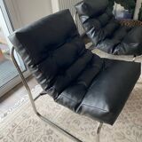 Black chrome retro armchair