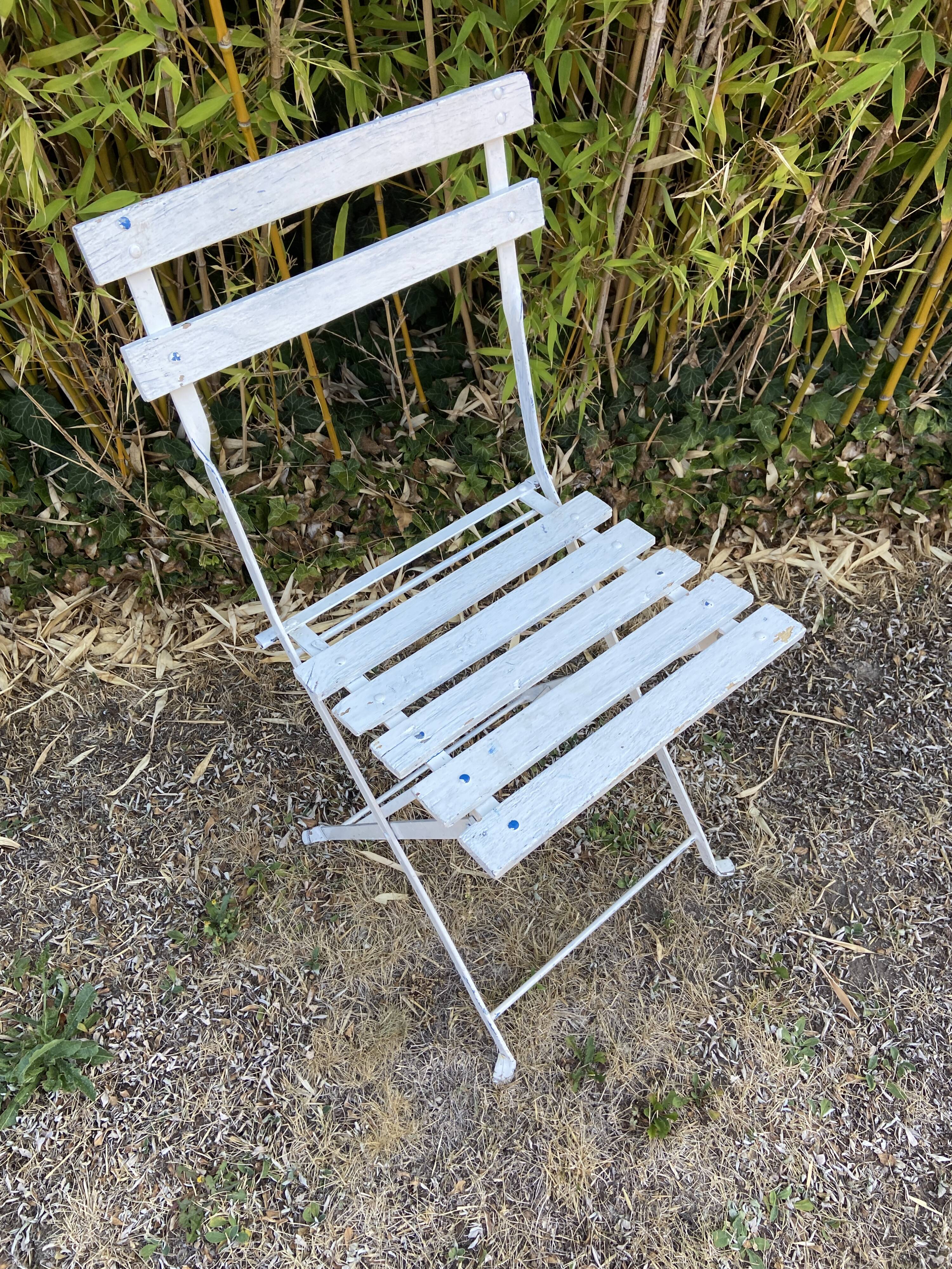 2 Folding metal bistro chairs for brasserie, beer, café, terrace, Brasserie