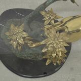 Panther table in bronze, brass and marble 1970