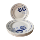 Set of 6 vintage plates in St Amand earthenware, made in France