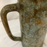 Vase with handle glazed sandstone blue and brown