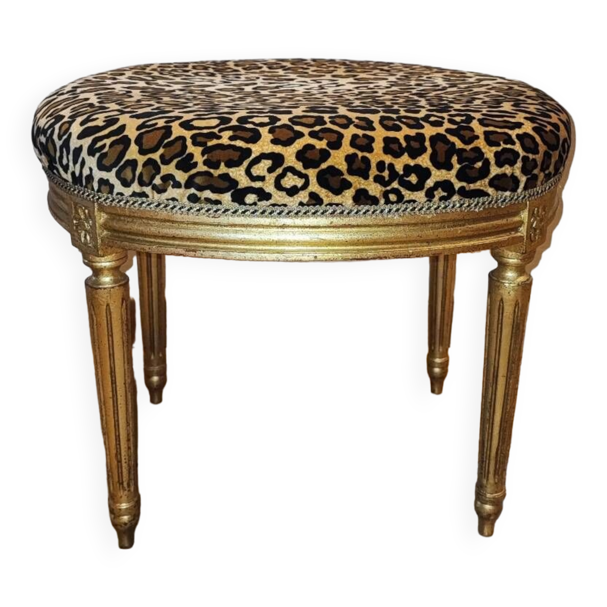 Tabouret en bois doré