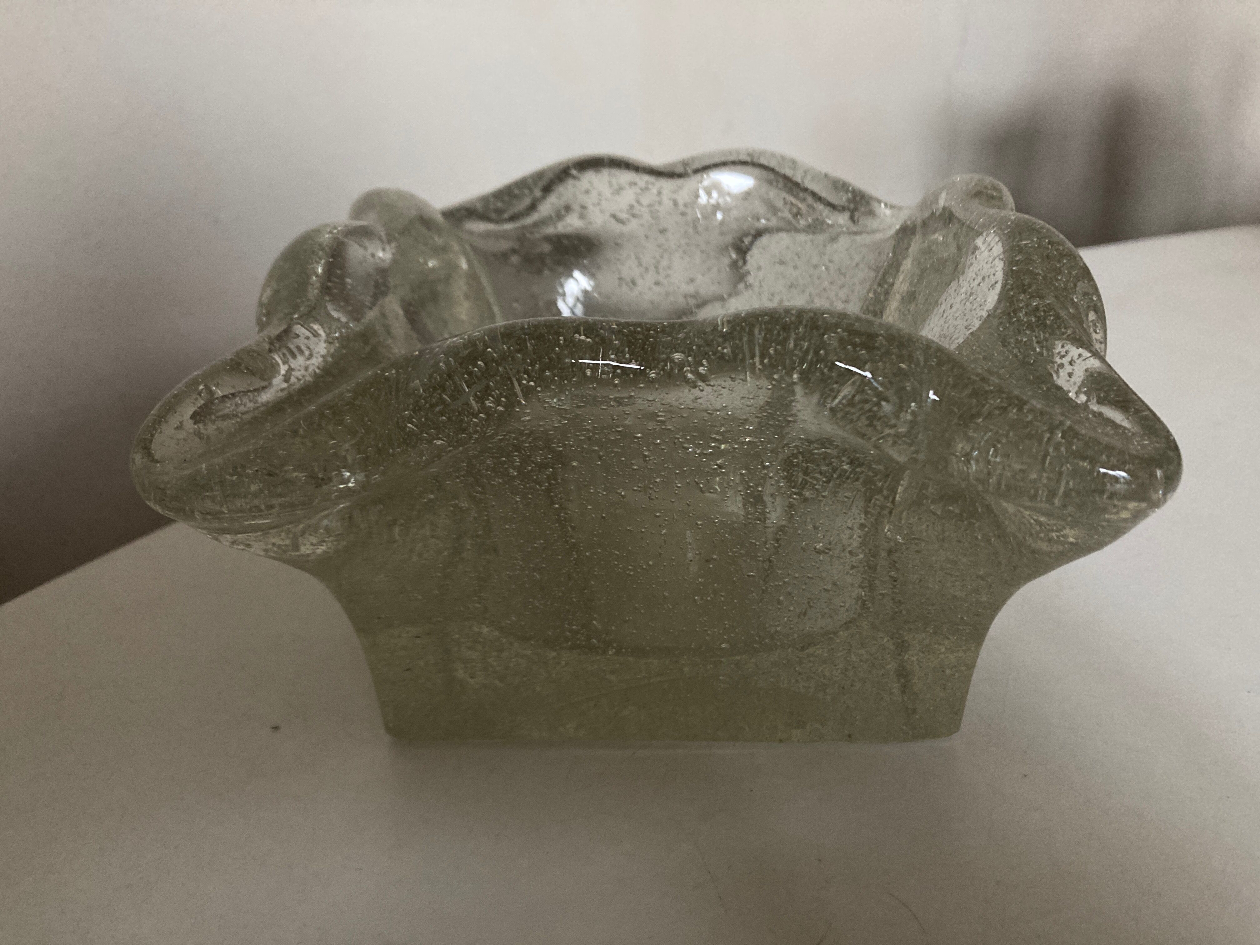 Cendrier massif en verre soufflé travail italien 1960