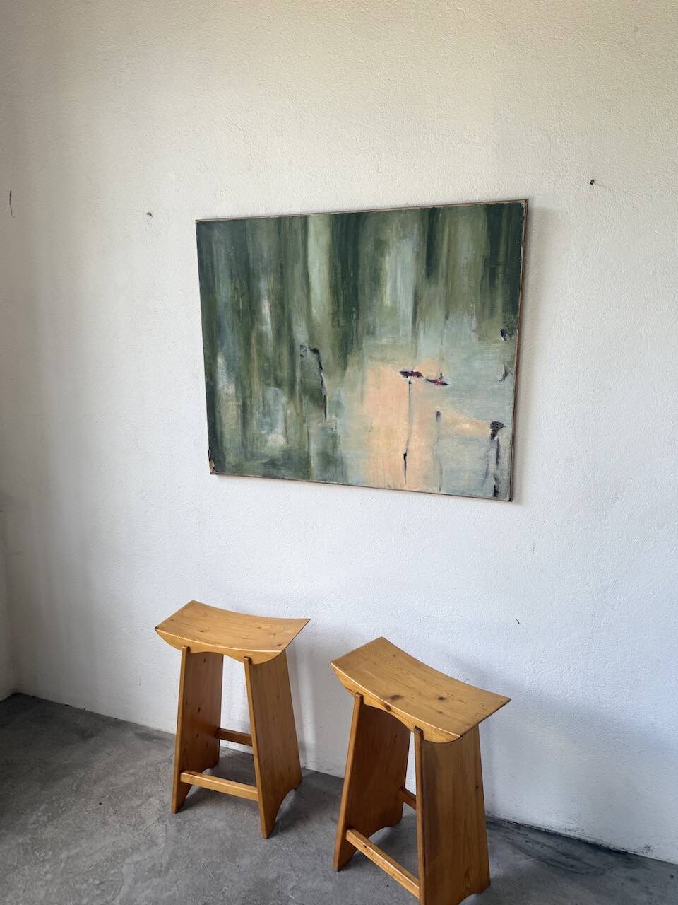 Toile abstraite nymphéas signée JP Perron, XXème