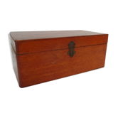 Paris engraved brass closure wooden box