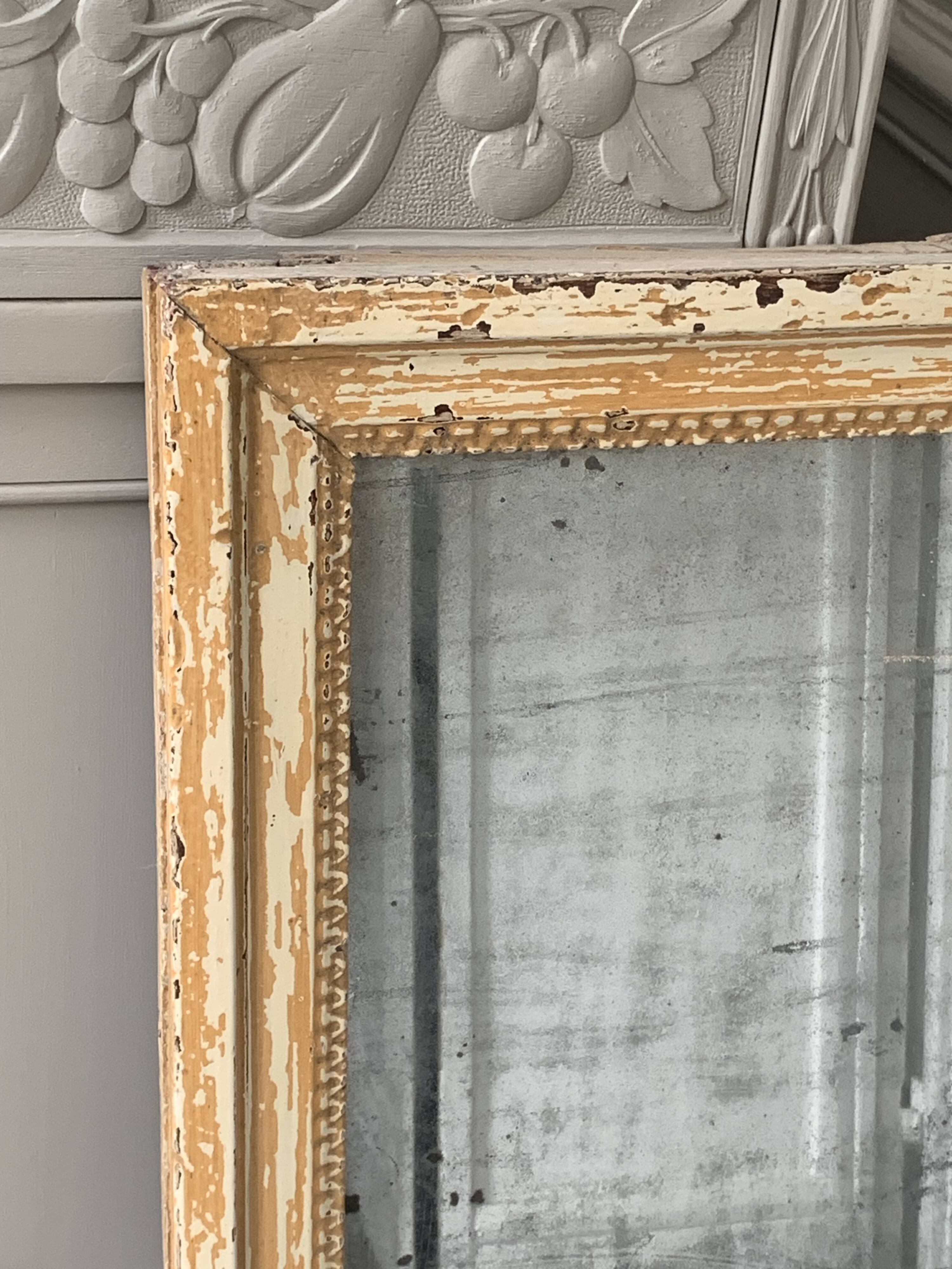 19th century mercury mirror patinated trumeau