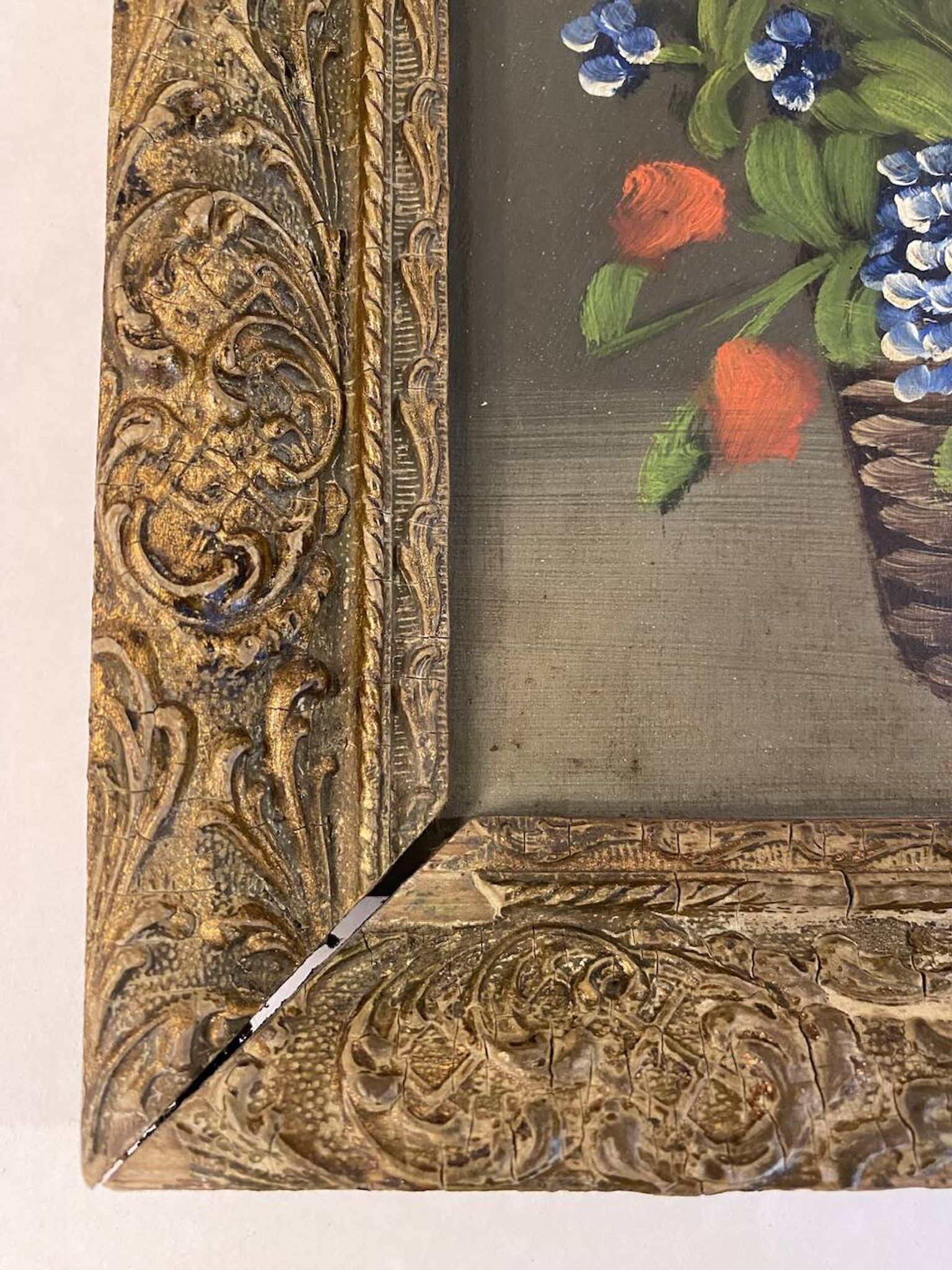 Nature morte aux fleurs sauvages, signée, milieu XX siècle
