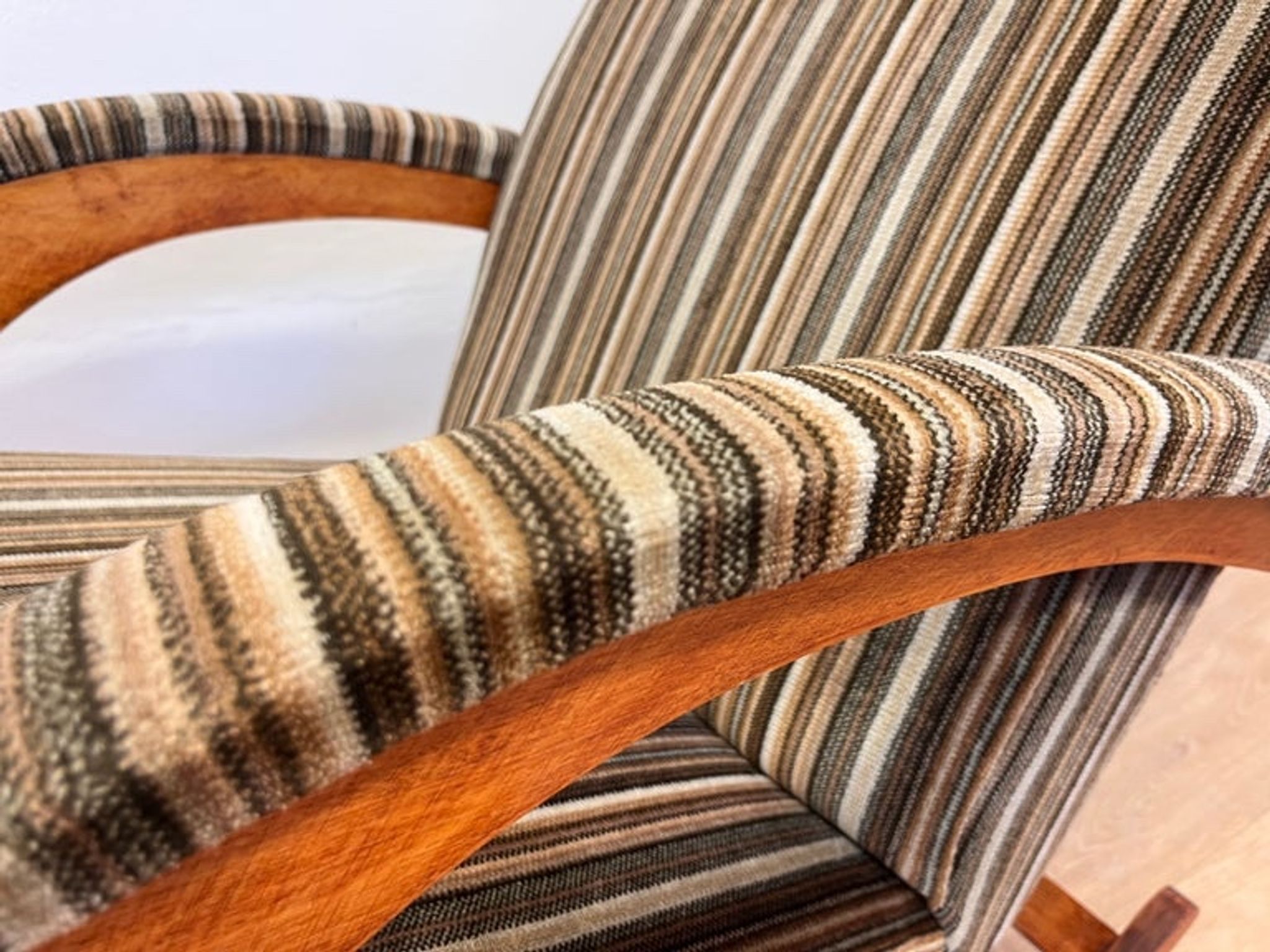 1940s rare design organic rocking chair - czechoslovakia