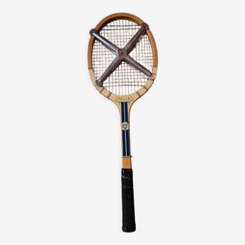 Vintage wooden tennis racket special t Victor Clément metal structure Zephyr