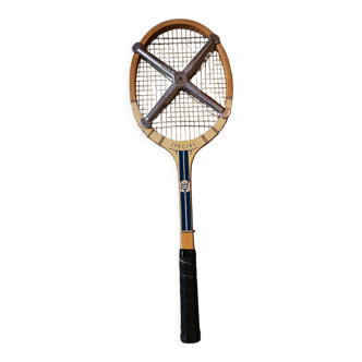 Vintage wooden tennis racket special t Victor Clément metal structure Zephyr