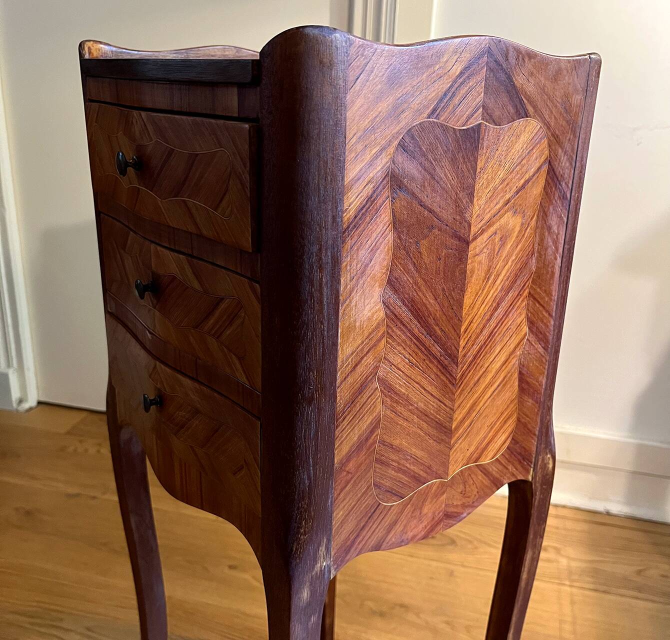 Inlaid bedside table