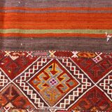 4x5 Multicolor Turkish Kilim Rug, 113x135Cm