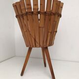 Cache pot en rotin et bambou année 60