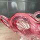 Pink blown glass fruit cup