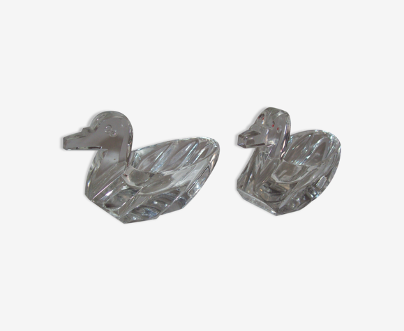Salerons en cristal à forme de canard