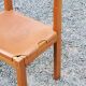 Pair of brutalist chairs in elm and stretched leather with saddle stitching Self publisher