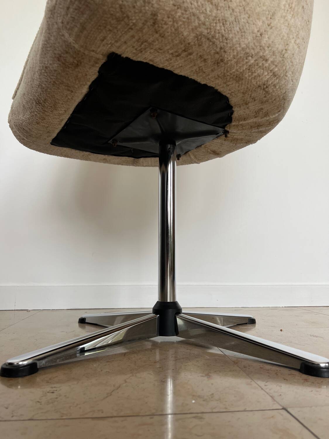 Egg chair beige mid-century