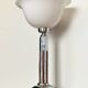 Lampe Art déco en métal chromé, palissandre et opaline