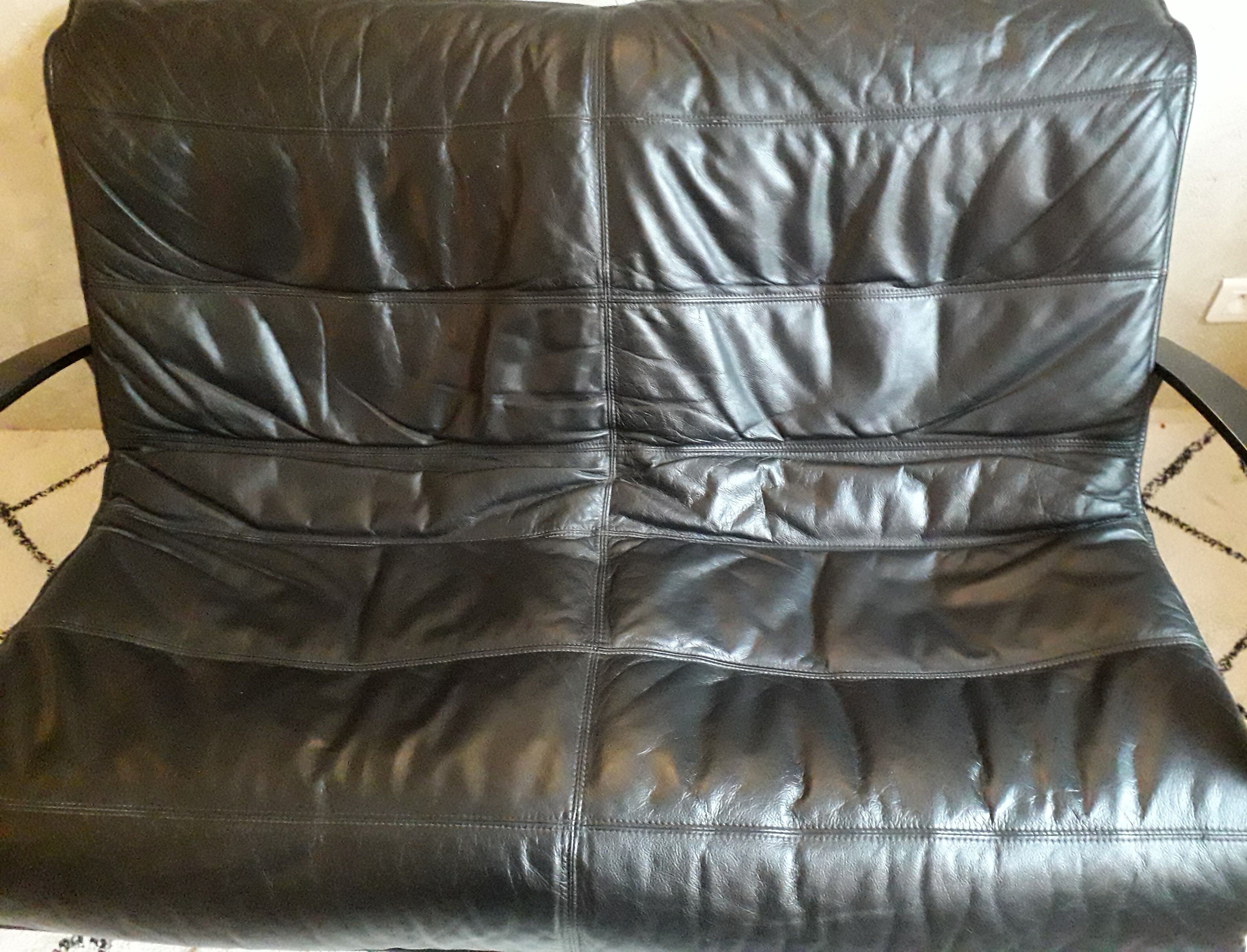 Ikea leather sofa design Tord Bjorklund 80s