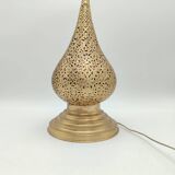 Hand-drilled copper lamp