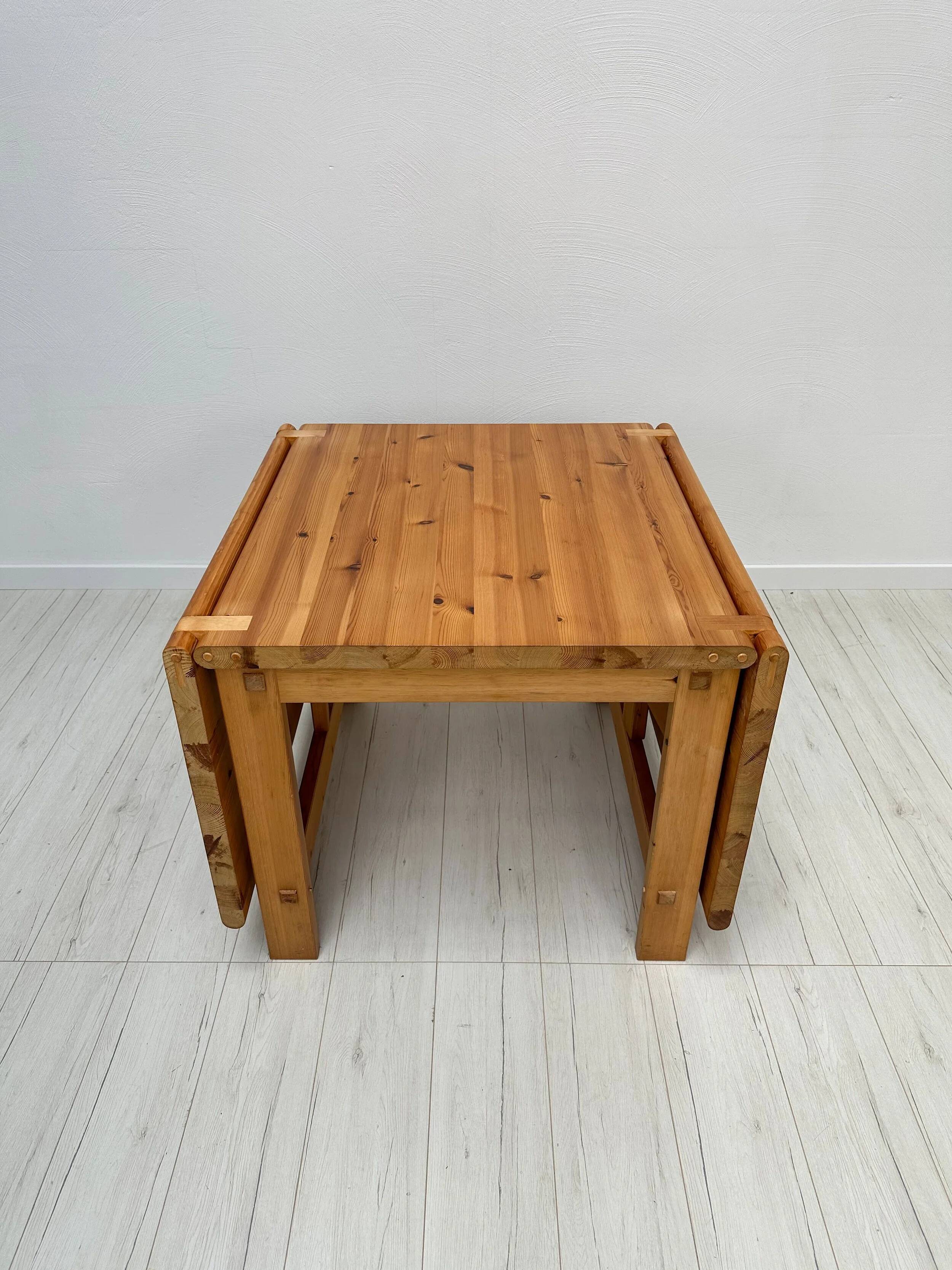 1960s Vintage ‘Fureka’ Pine Drop-Leaf Dining Table by Edvin Helseth for Sta