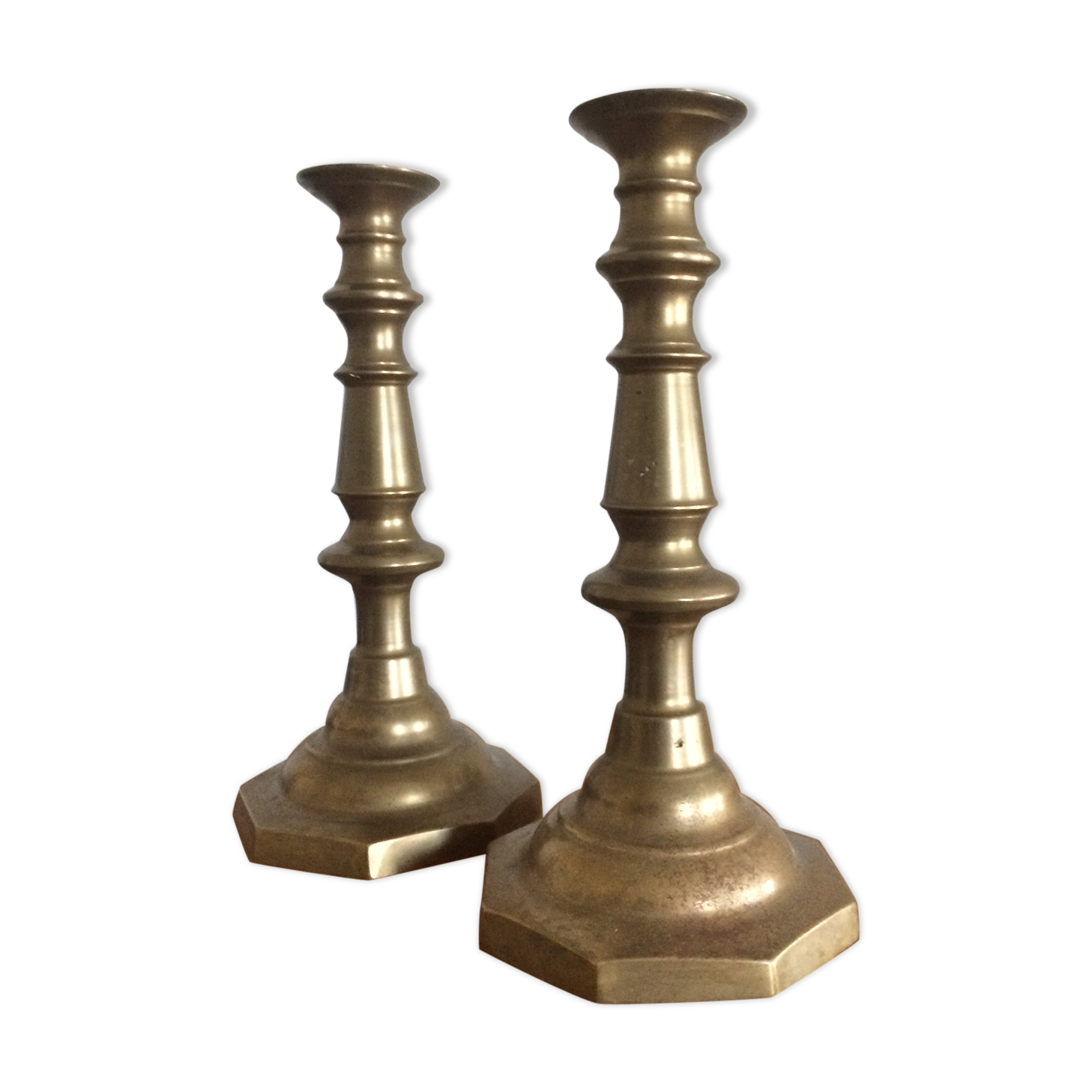 Pair of brass candlesticks