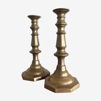 Pair of brass candlesticks