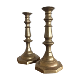 Pair of brass candlesticks