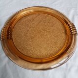 plateau ou plat en verre rosaline couleur saumon