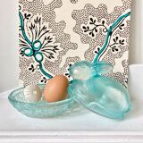 Rabbit-shaped molded glass candy box