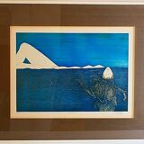 LITHOGRAPHY Nude woman "The board", numbered 49/100 and signed MICHEL MATHONNAT