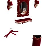 Red Velvet 7 piece Hall set 1960s