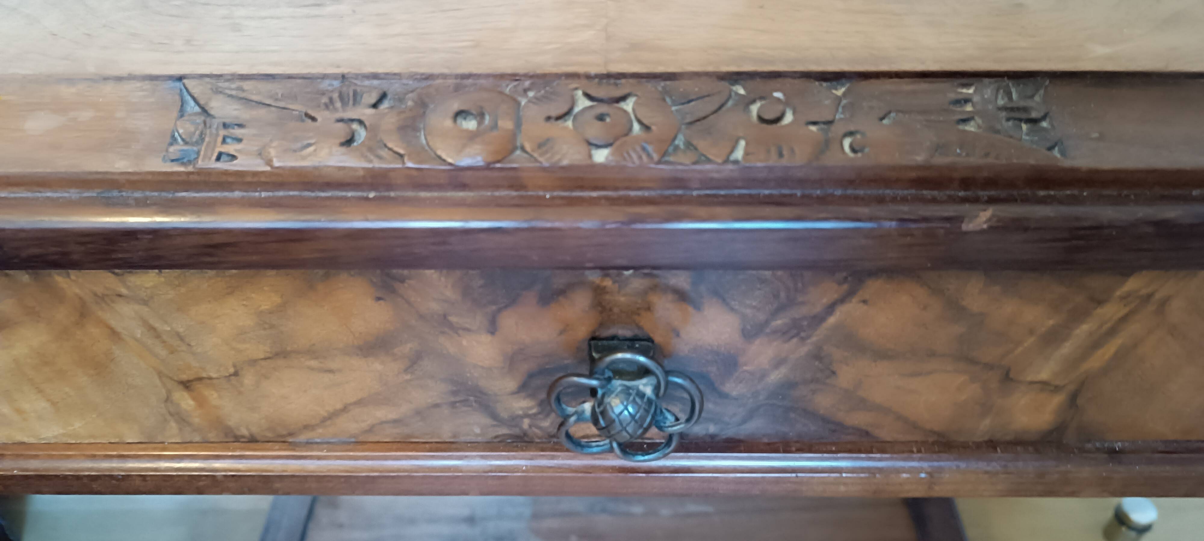 Louis Majorelle Art Nouveau bed + 2 bedside tables