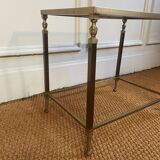 Brass and smoked glass side table, 1970