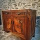 French Art Deco walnut sideboard with marble top (1930s)